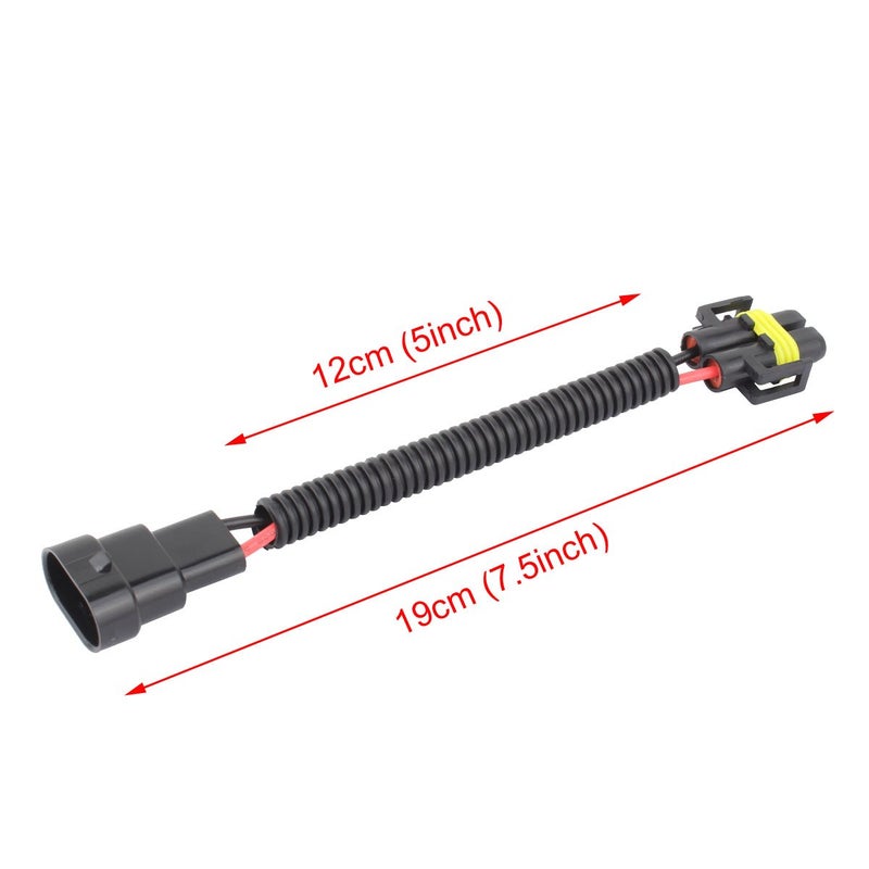 TOMALL 9006 9005 to H11 H8 Retrofit Wiring Harness for Light Bulb Lamp Connector Socket Adapter 12cm(5inch) - Image 2